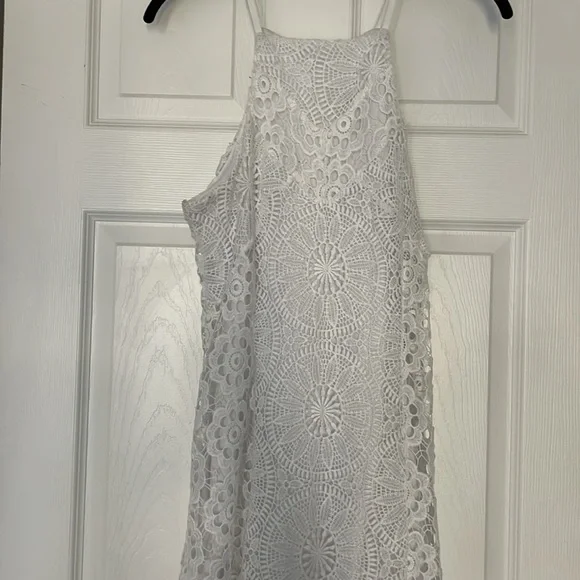 silk maxi dress white Manhattan White Sequin Slip Maxi Formal Dress - US 14